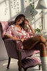 Full Pattern Shirt and Shorts Satin Pajama Set